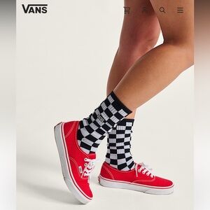 VANS The Authentic Classic Red Canvas Skate Shoe Sneakers Size 11